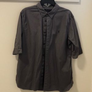Charcoal grey ALLSAINTS 3/4 dress shirt